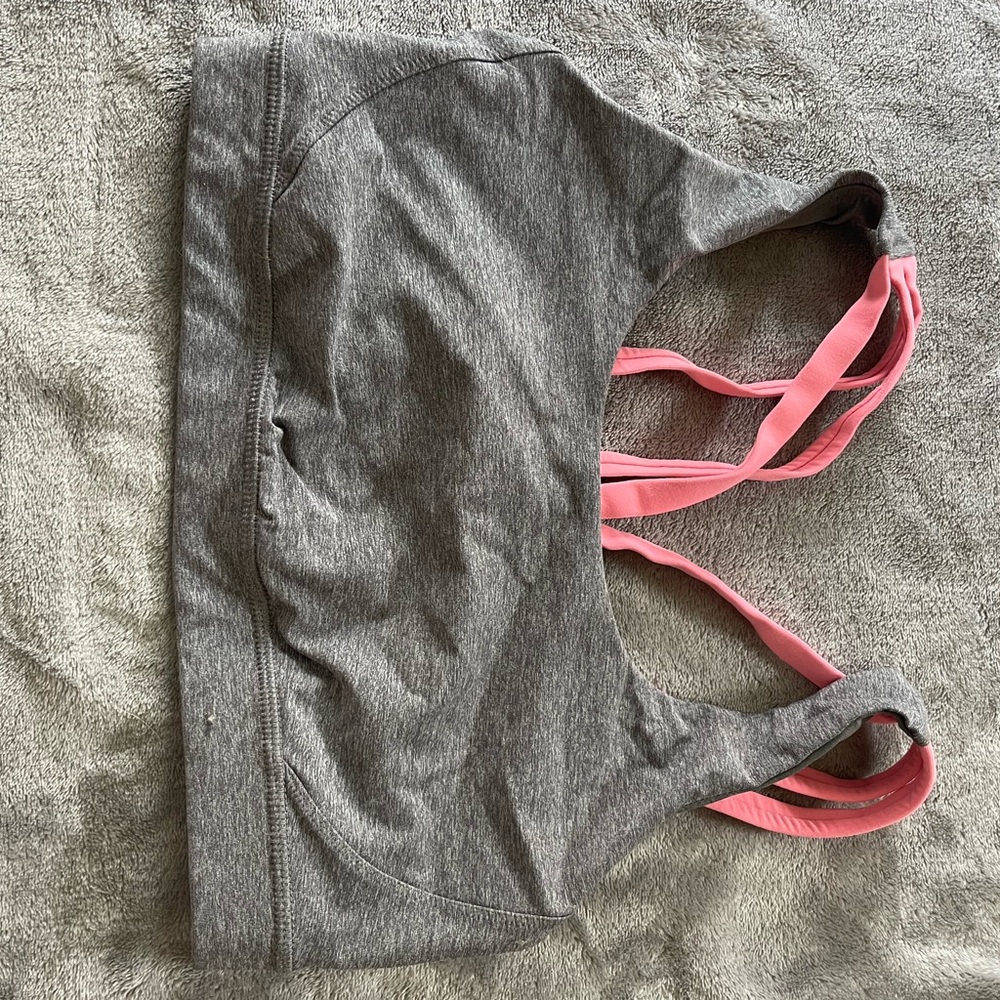 Lululemon Gray and Pink Sports Bra